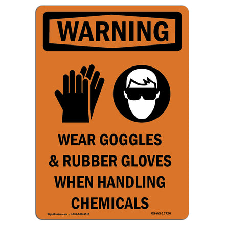 Wear Goggles And Rubber Gloves Bilingual