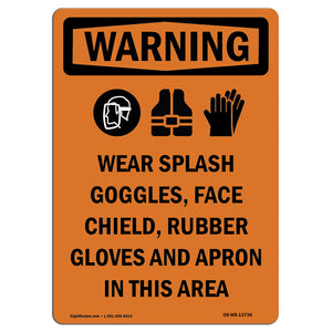 Wear Splash Goggles Shield Gloves Apron