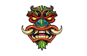 Crazy Tiki Mask Vinyl Decal Sticker