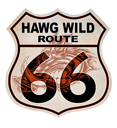 Hawg Wild Route 66 Vinyl Decal Sticker