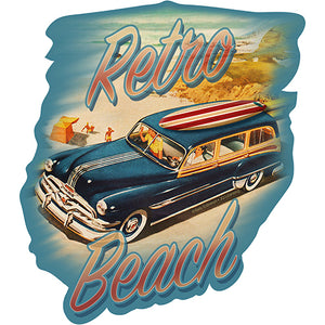 Retro Beach Old Woody Vinyl Decal Sticker