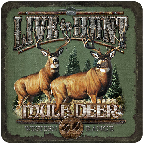 Live To Hunt Mule Deer Vinyl Decal Sticker