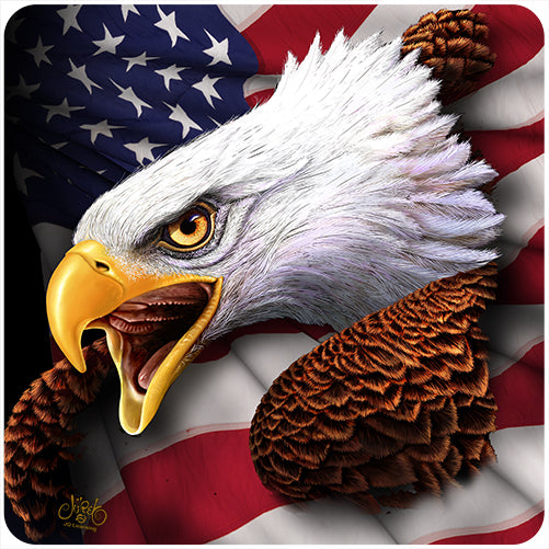 Patriotic Eagle Head Vinyl Decal Sticker