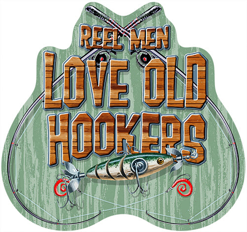 Reel Men Love Old Hookers Vinyl Decal Sticker