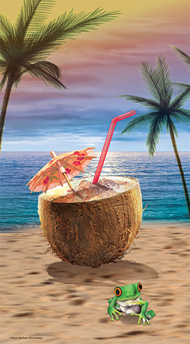Coconut Drinks Beach Life Novelty Sign