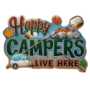 Happy Campers Live Here Vinyl Decal Sticker