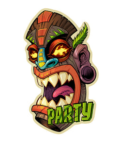 Party Tiki Guy Vinyl Decal Sticker