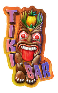 Tiki Bar Tiki Head Vinyl Decal Sticker