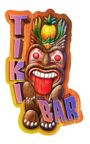 Tiki Bar Tiki Head Novelty Sign