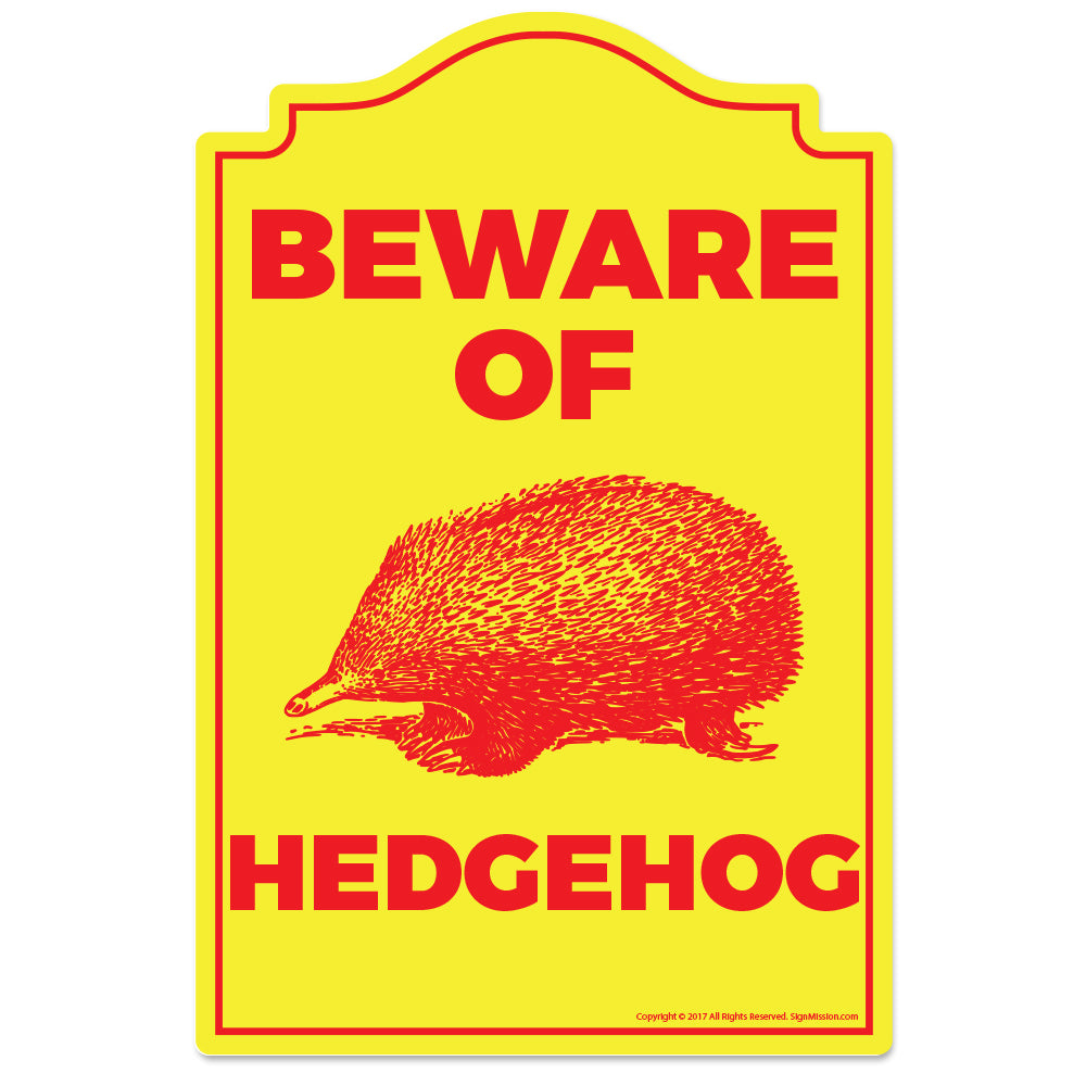 Beware Hedgehog Vinyl Decal Sticker