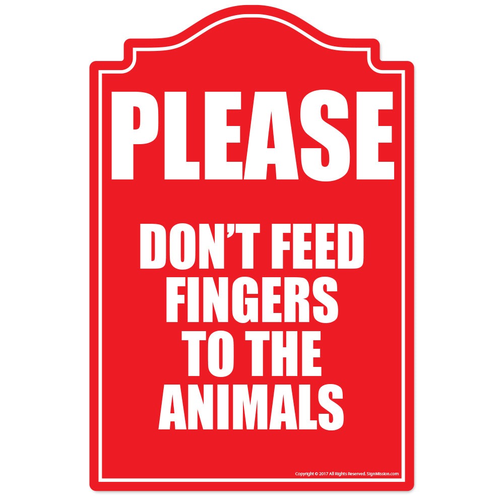 Dont Feed Fingers To Animals Vinyl Decal Sticker