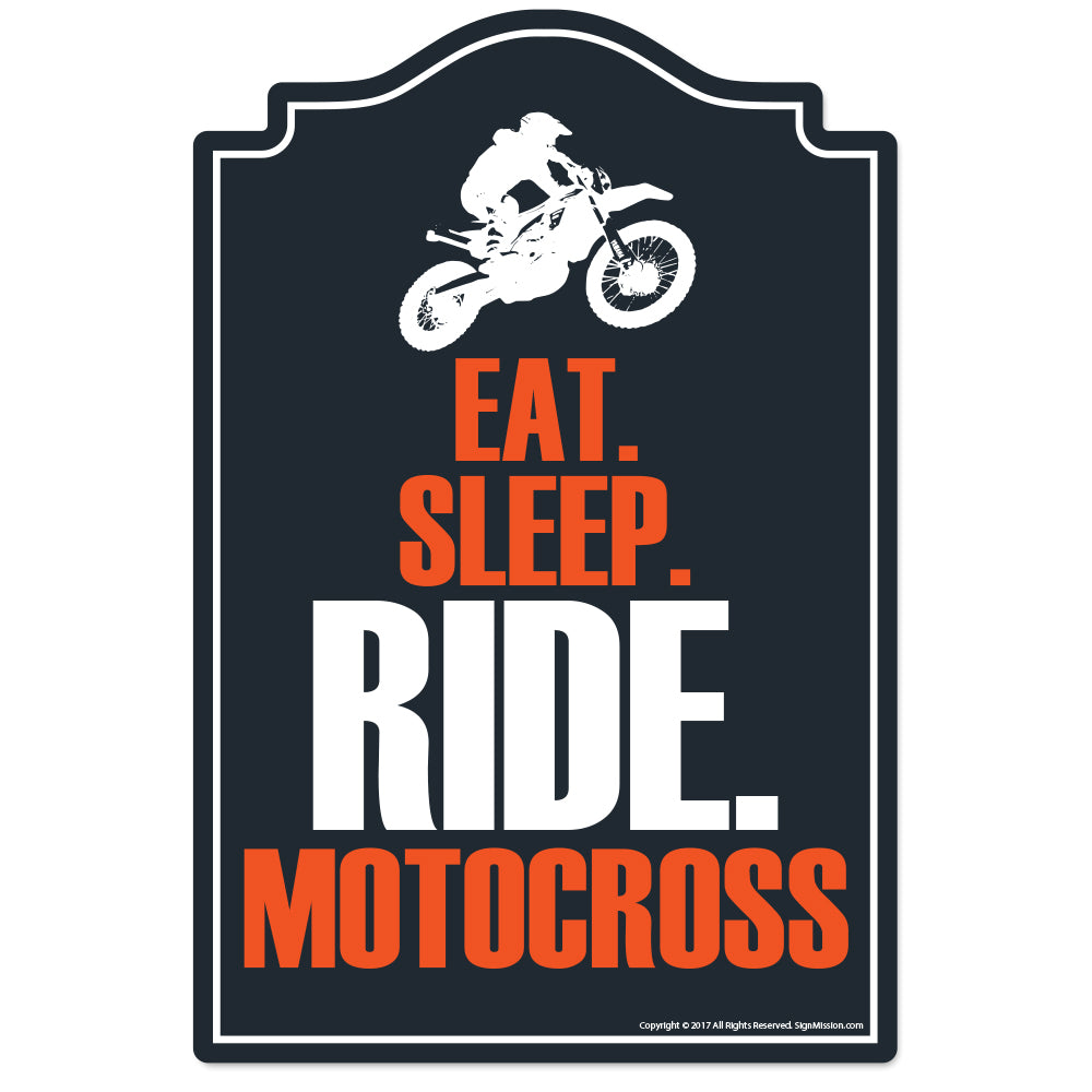 Eat Sleep Ride Motocross Vinyl Decal Sticker