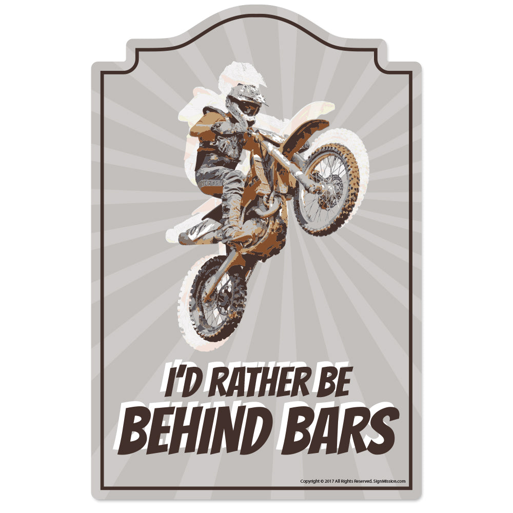 I'd Rather Be Behind Bars Vinyl Decal Sticker