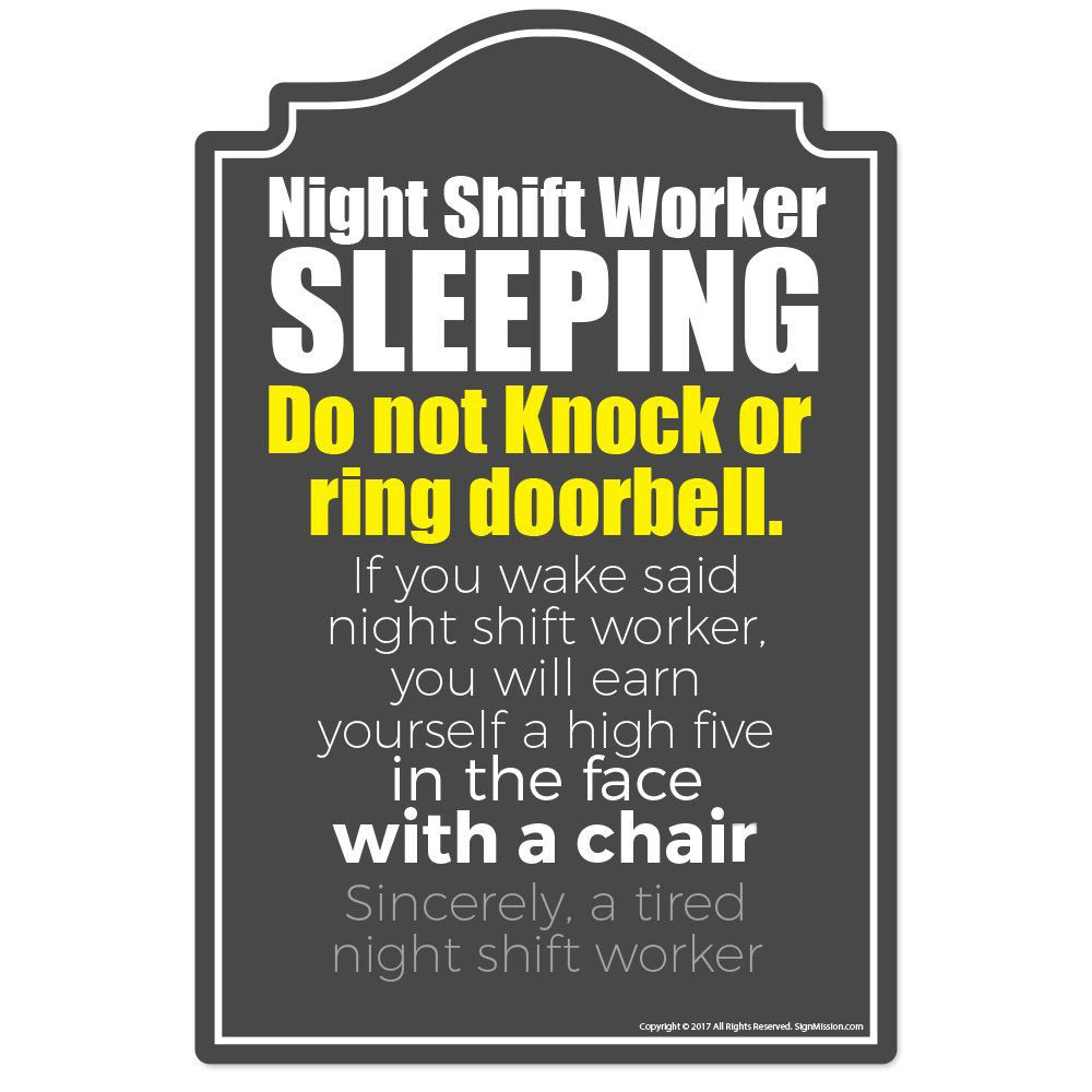 Night Shift Worker Sleeping Vinyl Decal Sticker