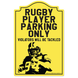 Rugby Player Parking Vinyl Decal Sticker