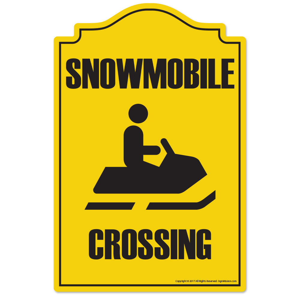 Snowmobile Crossing Novelty Sign