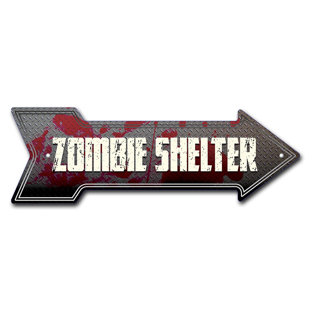 Zombie Shelter Arrow Sign