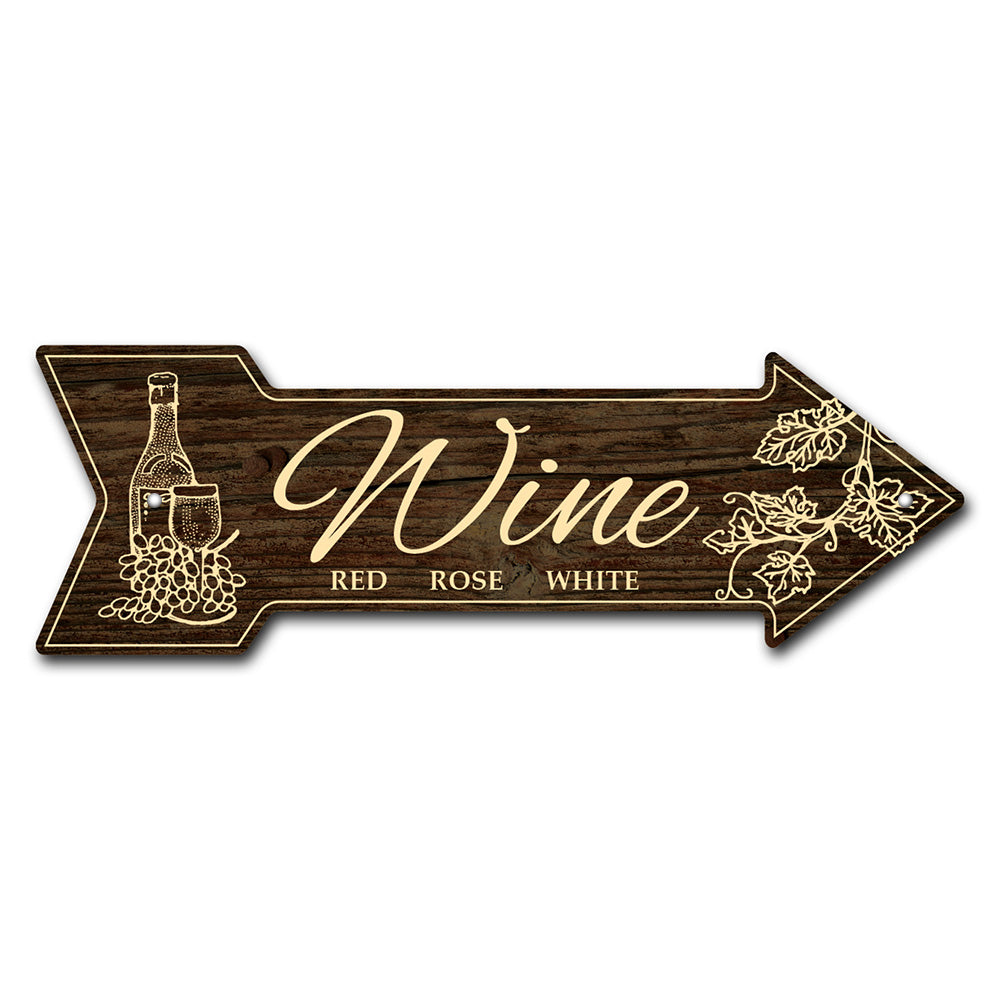 Wine Arrow Sign