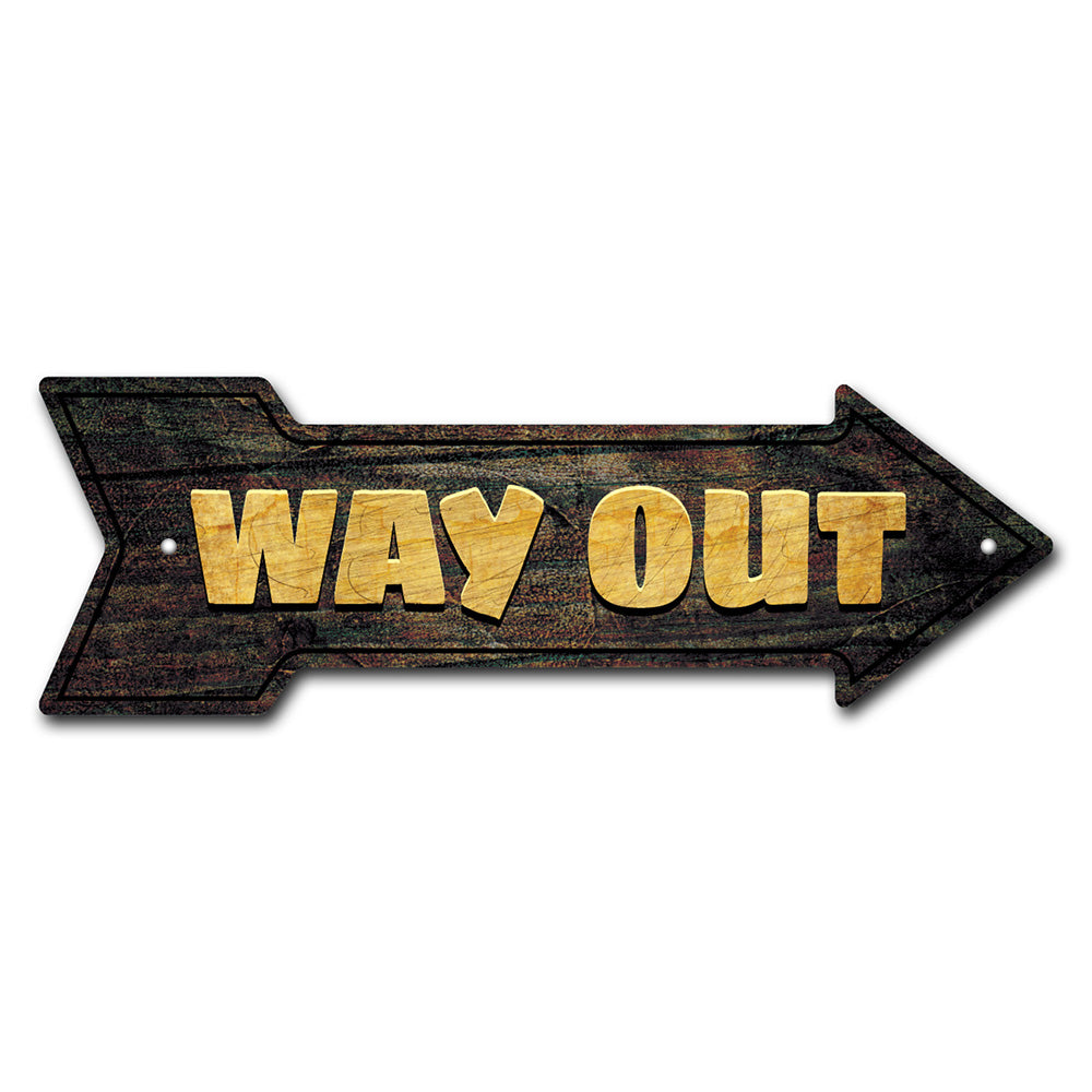 Way Out Arrow Sign