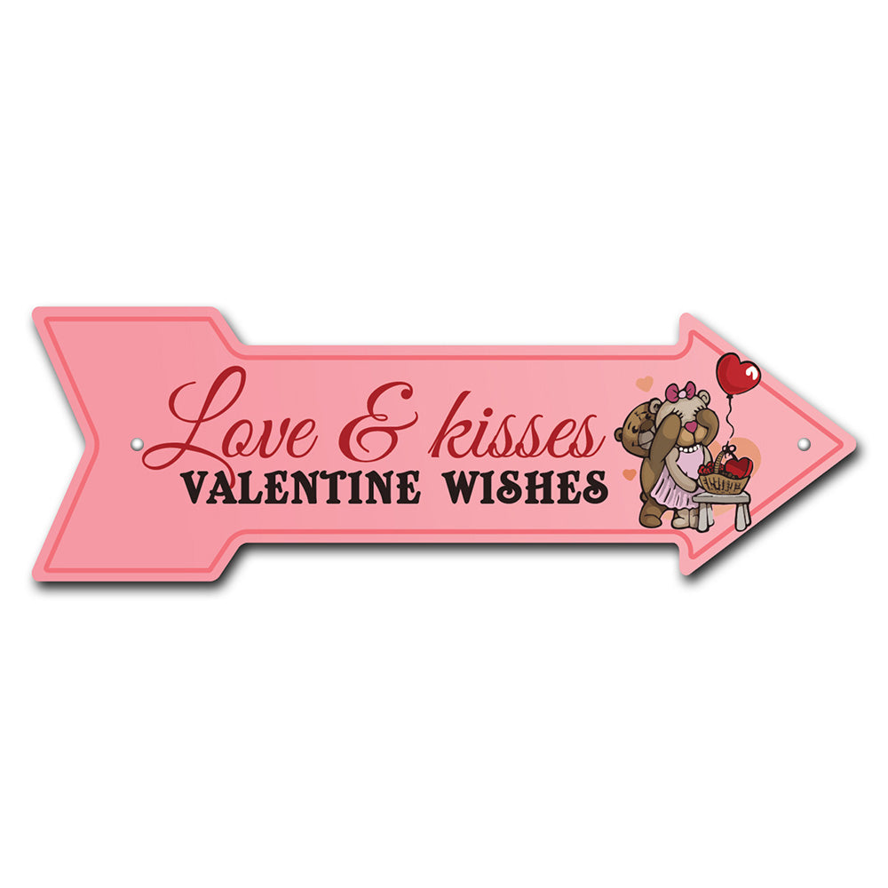Valentine Wishes Arrow Sign