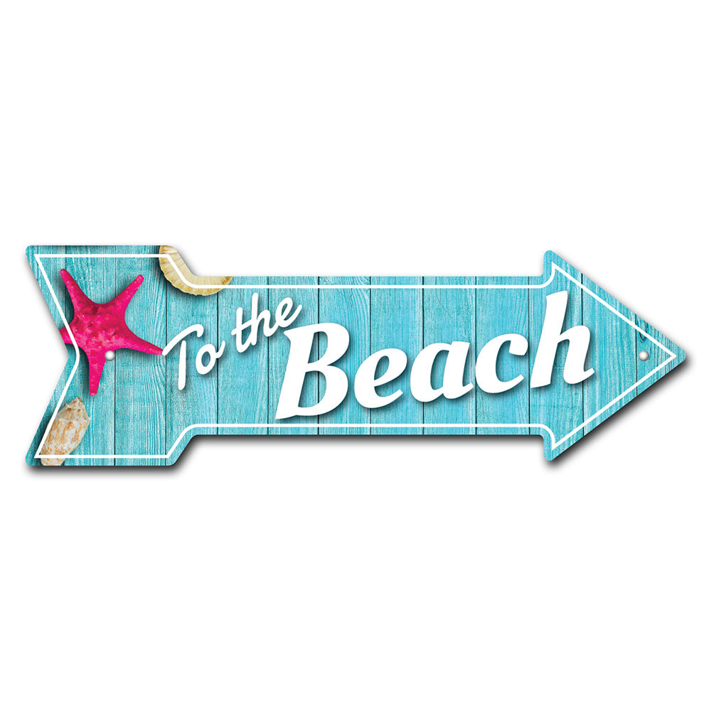 To The Beach Arrow Sign