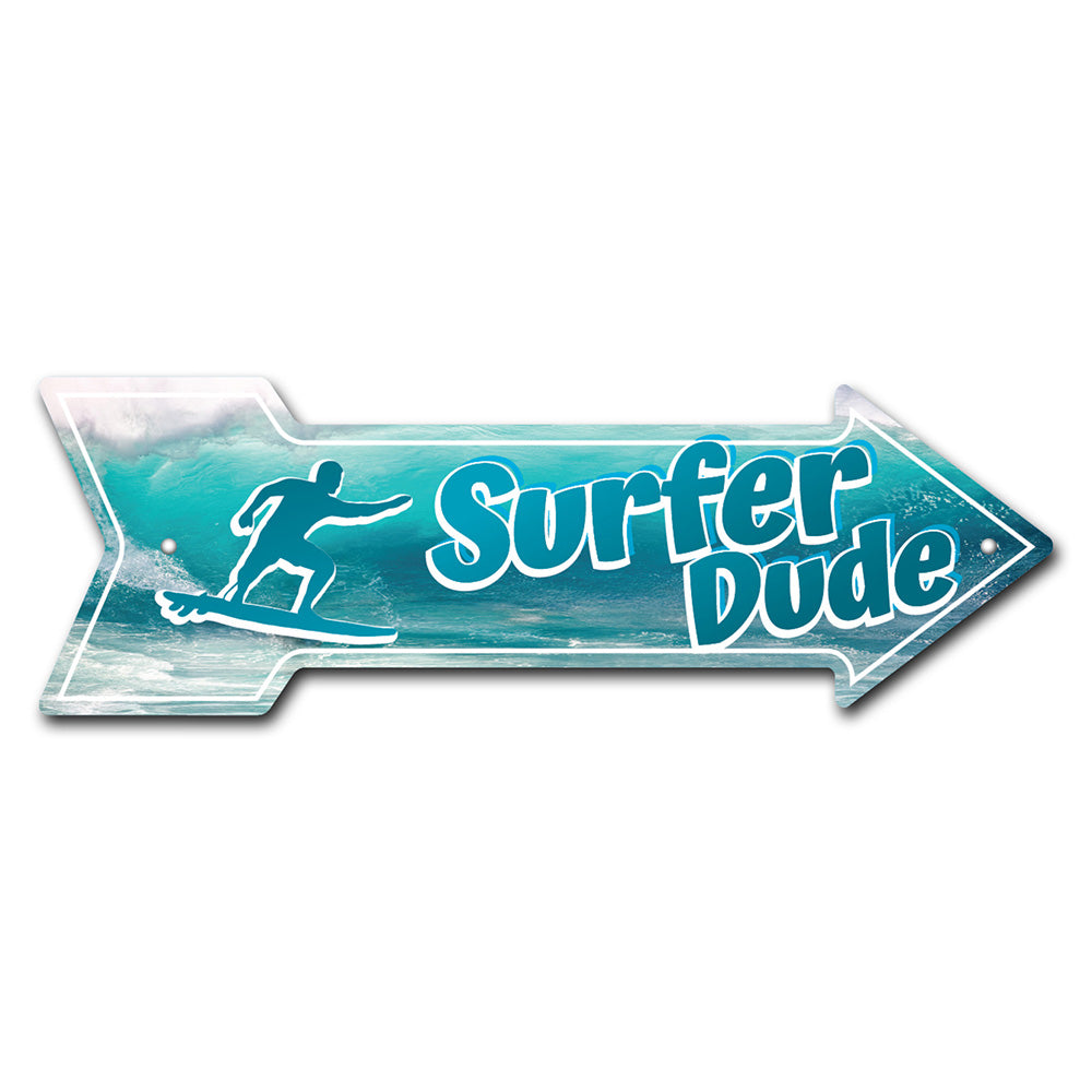 Surfer Dude Arrow Sign