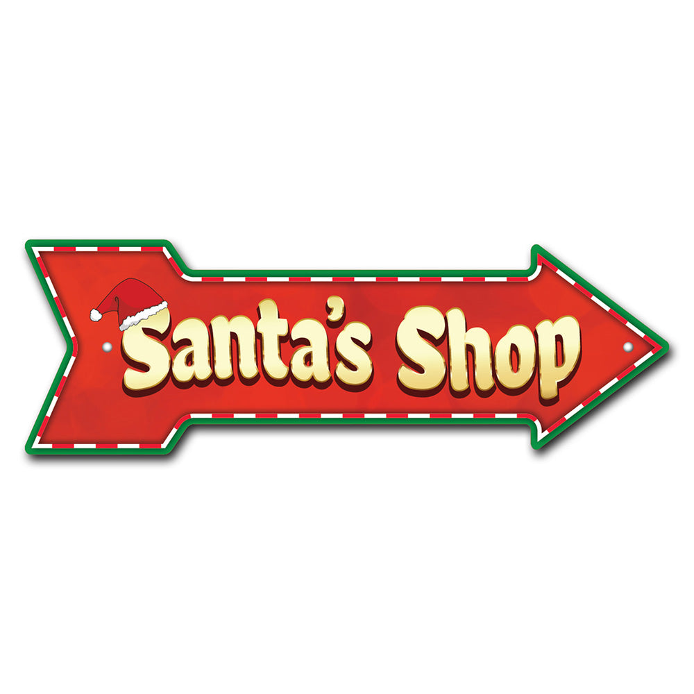 Santa's Shop Arrow Sign