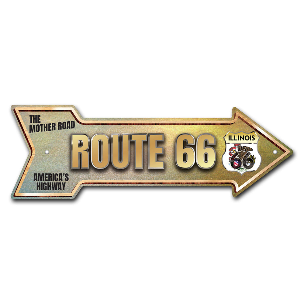 Route 66 Illinois Arrow Sign