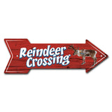 Reindeer Crossing Arrow Sign