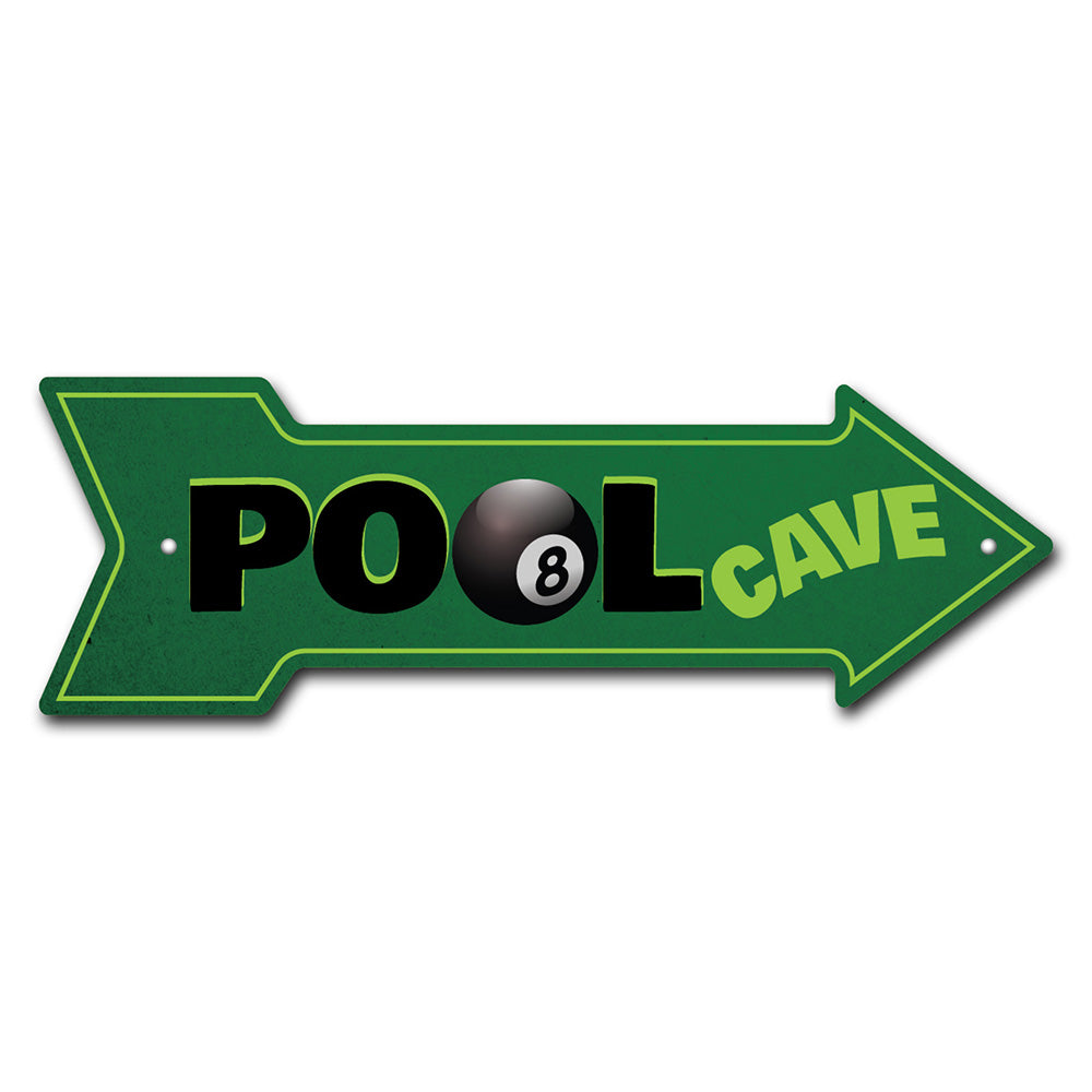 Pool Cave Arrow Sign