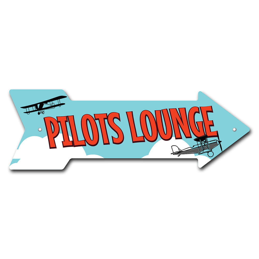 Pilots Lounge Arrow Sign