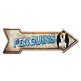 Penguins Arrow Sign
