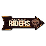 Motorcycle Riders Arrow Sign