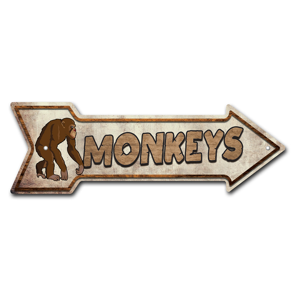 Monkeys Arrow Sign