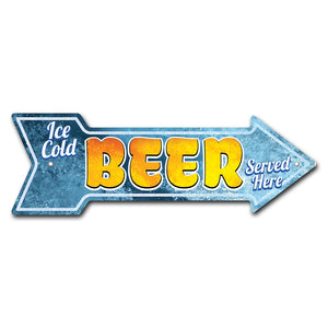 Ice Cold Beer (2) Arrow Sign