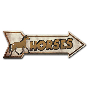 Horses Arrow Sign