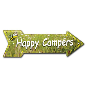 Happy Campers Arrow Sign