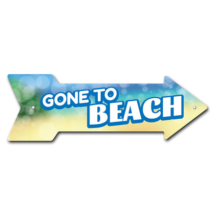 Gone To Beach Arrow Sign