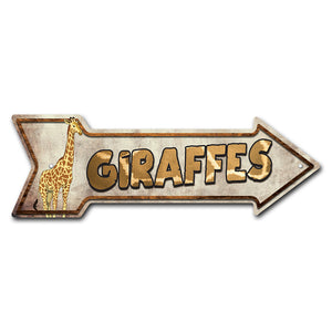 Giraffes Arrow Sign