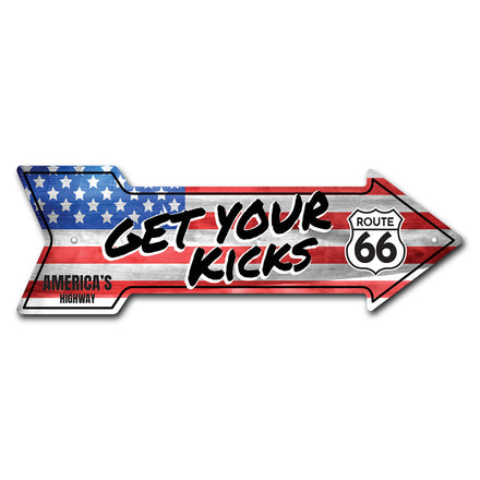 Get Your Kicks Route 66 Arrow Sign