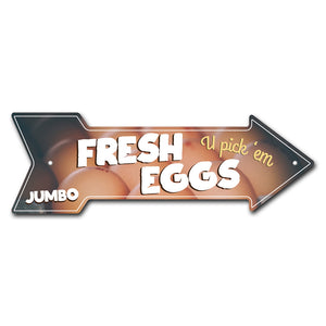 Fresh Eggs Arrow Sign