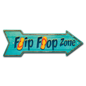 Flipflop Zone Arrow Sign