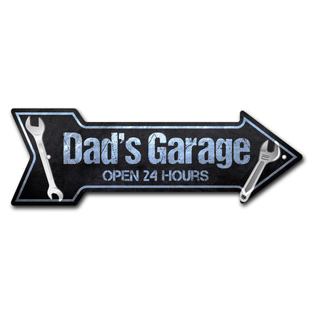 Dad's Garage Arrow Sign