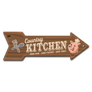 Country Kitchen Arrow Sign