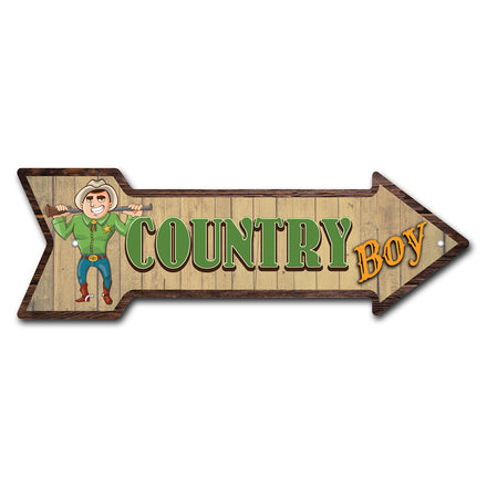 Country Boy Arrow Sign