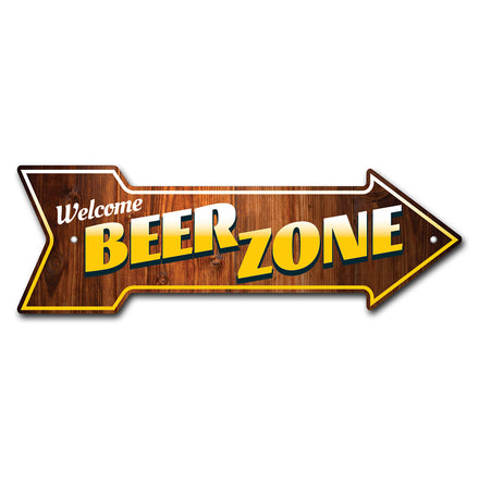 Beer Zone Arrow Sign