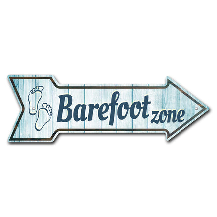 Barefoot Zone Arrow Sign