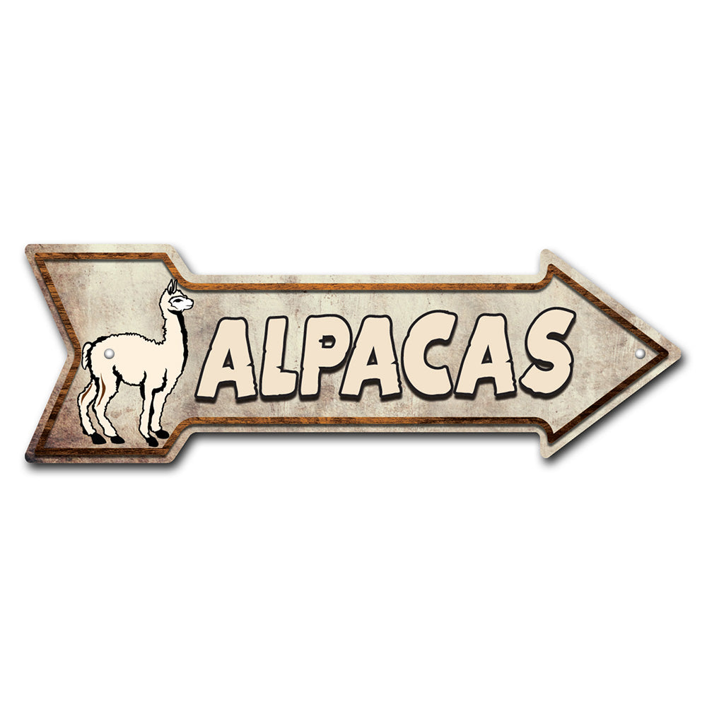 Alpacas Arrow Sign