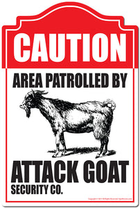 Area Patrolled By Attack Goat 3 pack of Vinyl Decal Stickers 3.3" X 5" |Laptop Vinyl Decal Sticker
