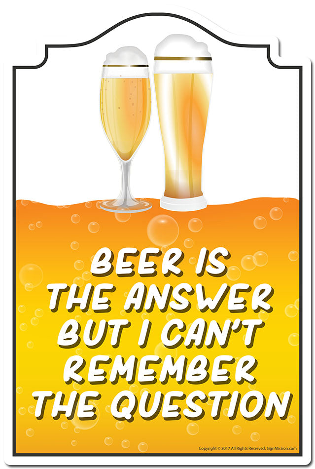 Beer Is The Answer But I Can't Remember The Question 3 pack of stickers Vinyl Decal Sticker